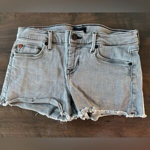 these are Hudson jean shorts, women size 26, color washed gray